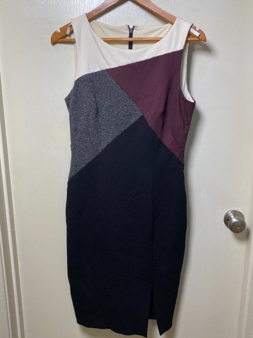 White House Black Market Colorblock Sheath Dress Sleeveless Size S